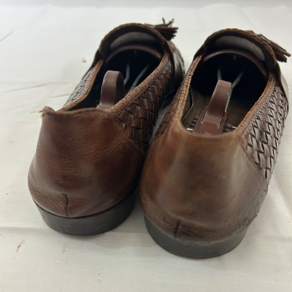Bragano Cole Haan Men's Made in Italy Tassel Loafers Woven Leather Slip on Shoes - Picture 3 of 11